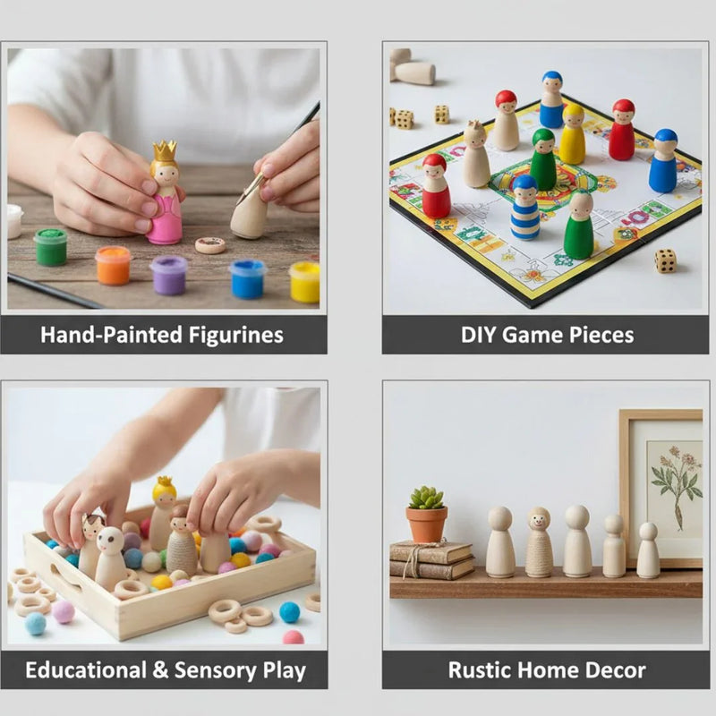 Wooden Doll Raja & Rani 4Pcs WD43MM