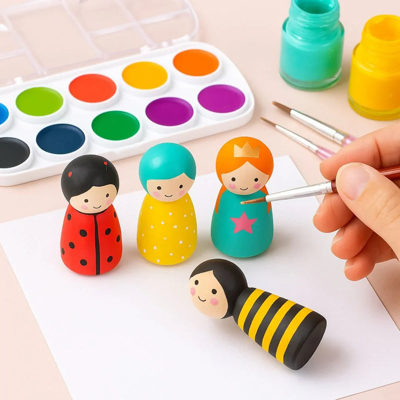 Wooden Doll Raja & Rani 4Pcs WD43MM