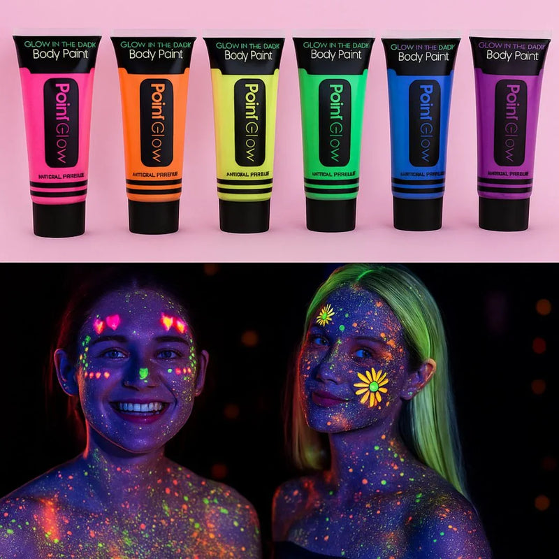 14.2 ml -Glow in the Dark Water Washable Neon Makeup Tubes -  | Stand Out with Vibrant, Luminescent Colors
