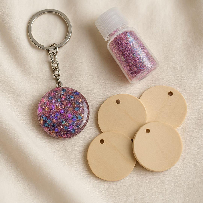 Decorative Wooden Pendant Plain Small 10pc DWB25MM