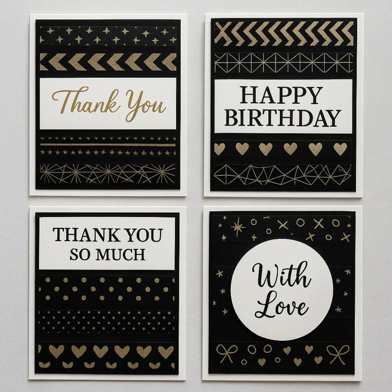 (Pack of 2) Premium gold foil washi tapes I Masking tape I Journaling tapes I Scrapbook tapes