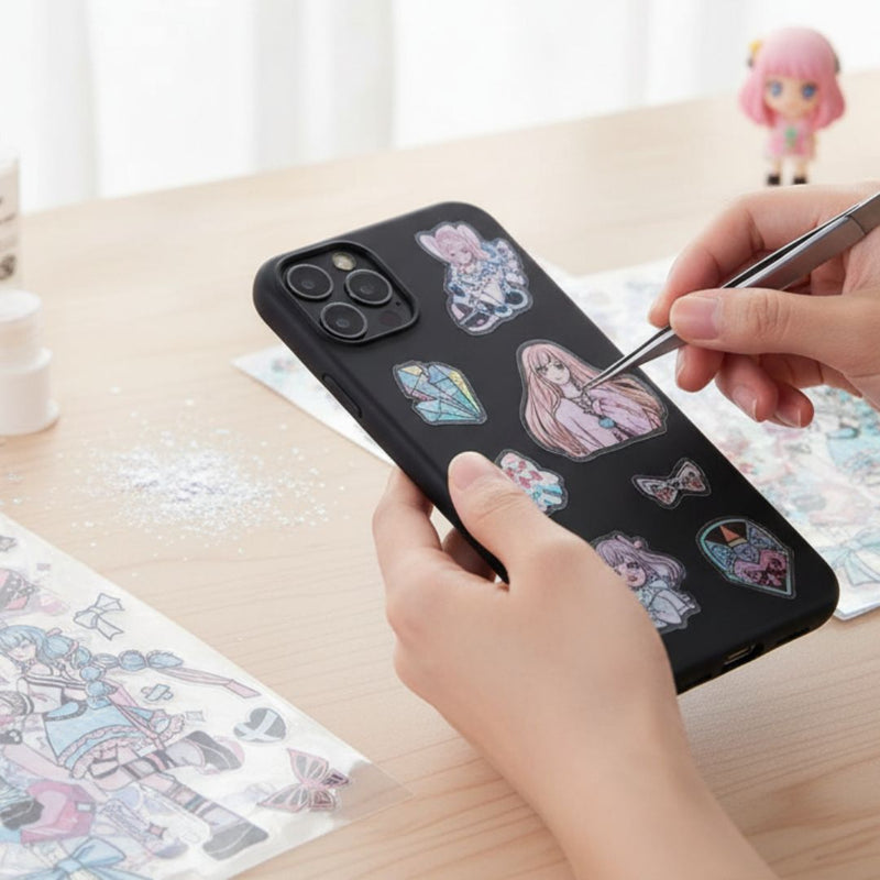 (Buy 1 Get 1 Free) Cute Anime girls  waterproof pet sticker for journaling and scrapbooking- Pack of 6 sheets