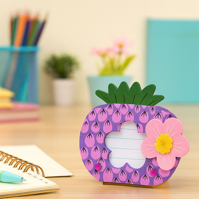 Pineapple Wooden Clip with Pen Holder | Colorful Desk Accessory