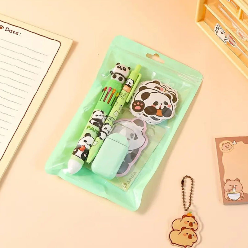 Cute Panda Stationery Gift Set | Pens, Stickers, Eraser &amp; Notepad for Kids l Pack of 1