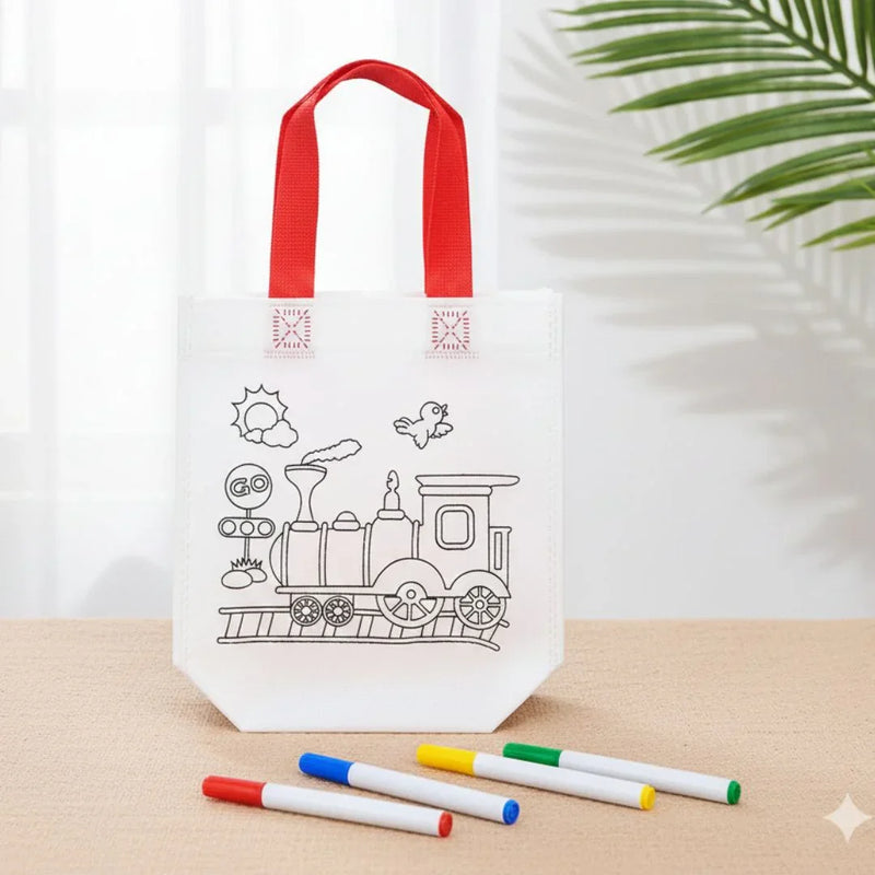 DIY Colouring Tote Bag for Kids | Reusable Art & Craft Bag (pack of 1)