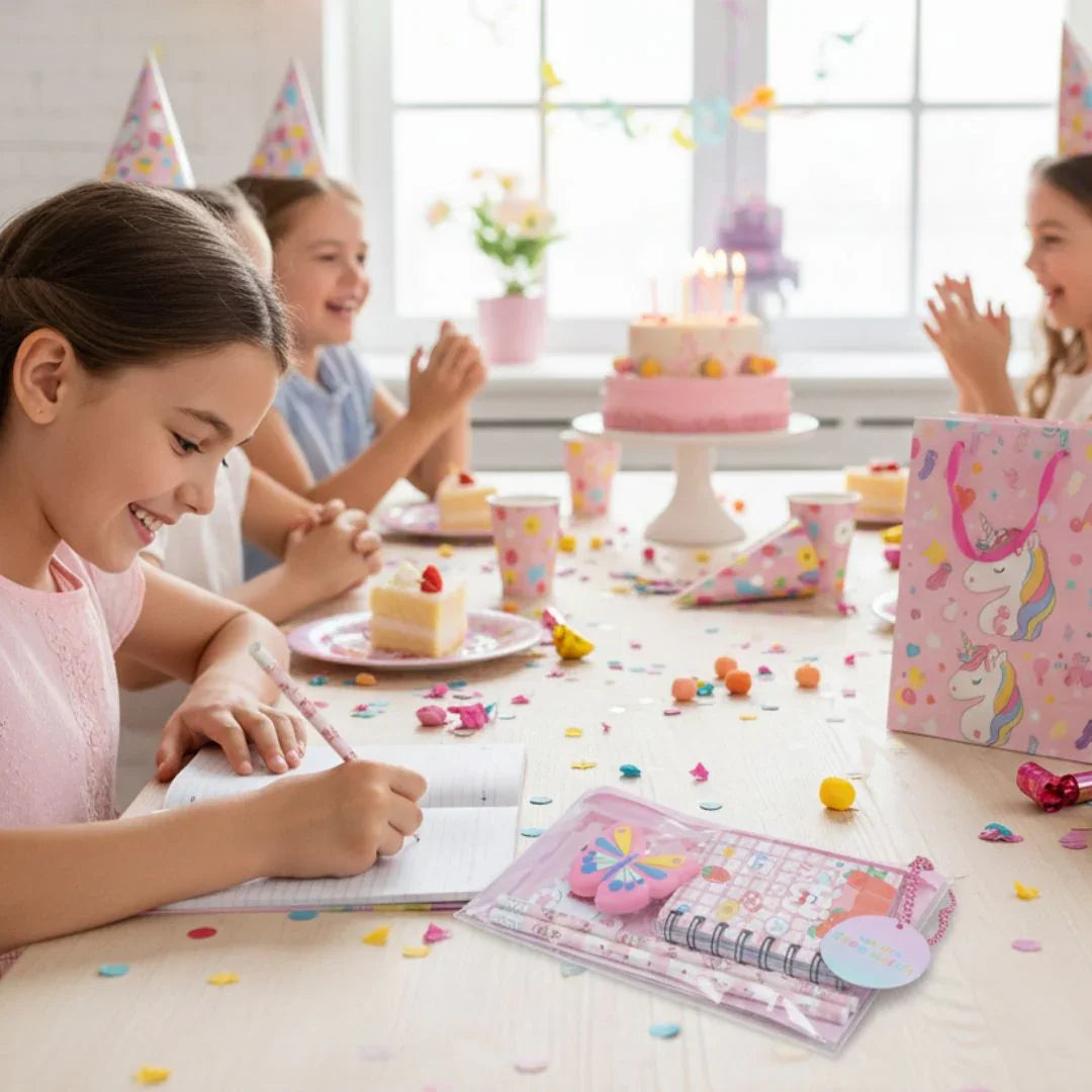 Cute kawaii Butterfly Stationary Set with pouch  | Pack of 1