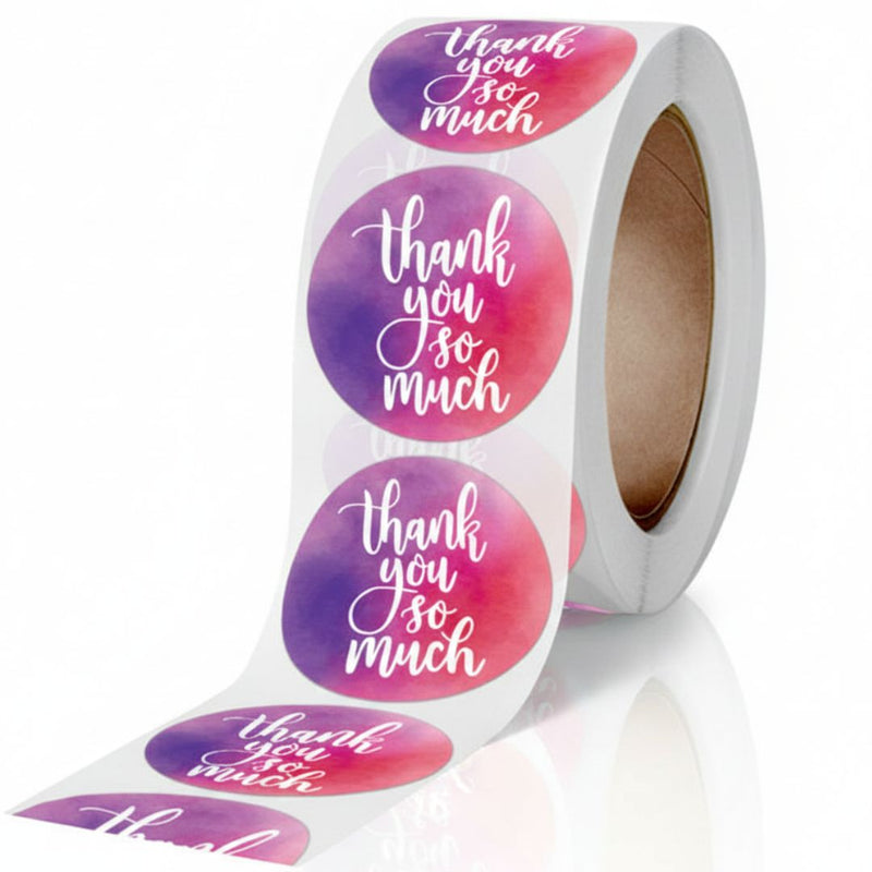 Thank You Stickers Roll for Gift Packaging & Orders ( 500 stickers Roll 1 Inch)