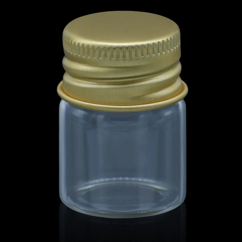 Mini Glass Bottles With Gold Cap 5ML 22X30MM l Pack of contains 12 Pcs