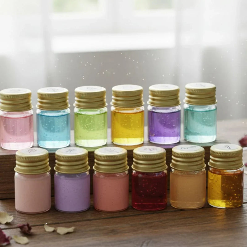 Mini Glass Bottles With Gold Cap 5ML 22X30MM l Pack of contains 12 Pcs