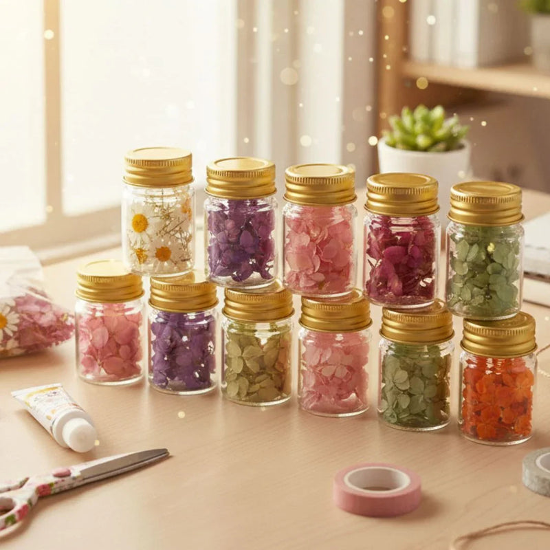 Mini Glass Bottles With Gold Cap 5ML 22X30MM l Pack of contains 12 Pcs