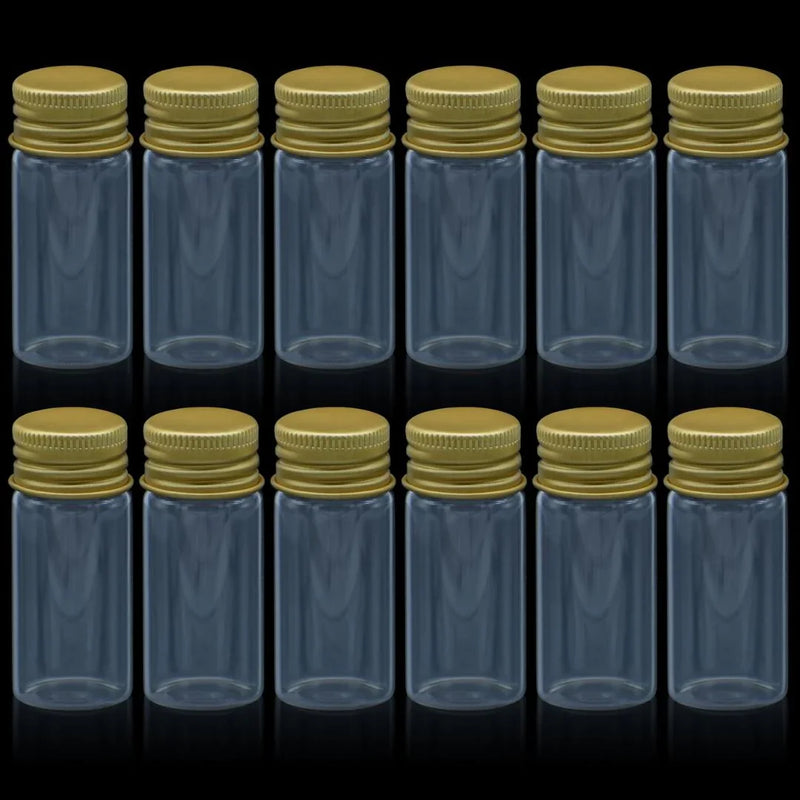 Mini Glass Bottles With Gold Cap 10ML 22X50MM l Pack of contains 8 Pcs