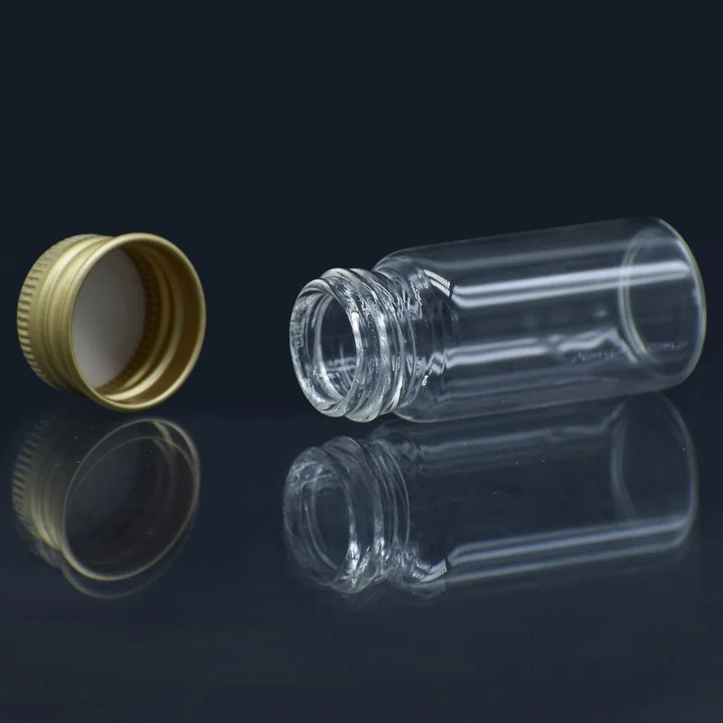 Mini Glass Bottles With Gold Cap 10ML 22X50MM l Pack of contains 8 Pcs