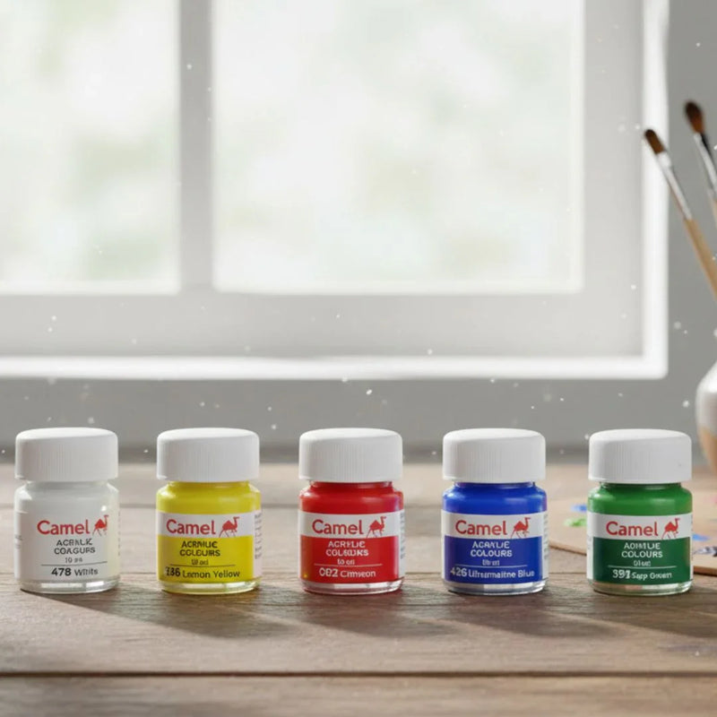 Camel Acrylic Colours Set | 6 Shades (pack of 1)