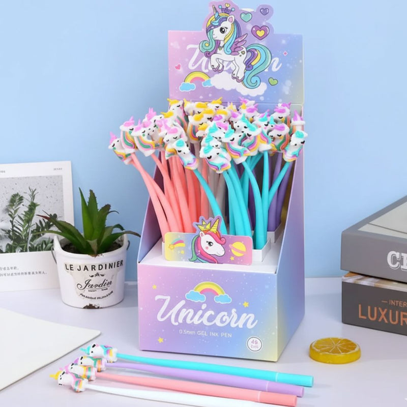 (Buy 1 Get 1 Free ) Cute Unicorn Gel Pen | Rainbow 3D Top | Smooth Writing Pen ( 1 pen )