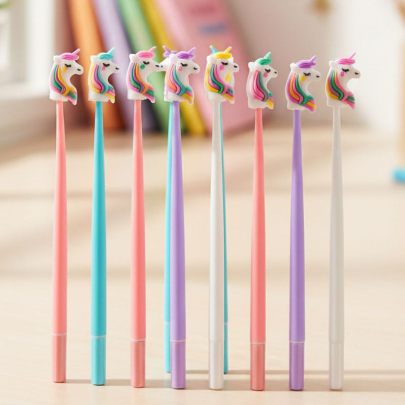 (Buy 1 Get 1 Free ) Cute Unicorn Gel Pen | Rainbow 3D Top | Smooth Writing Pen ( 1 pen )