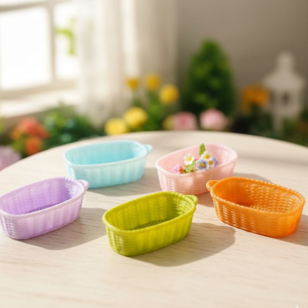 Cute  Colorful Miniature Basket Set l Pack of 1 contains 4 basket
