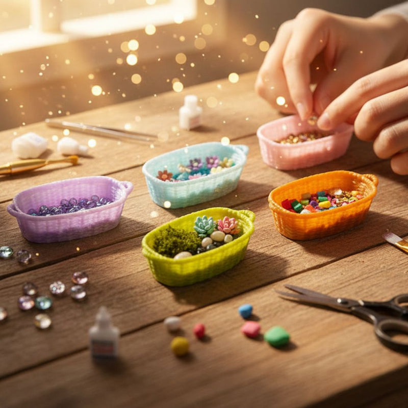 Cute  Colorful Miniature Basket Set l Pack of 1 contains 4 basket