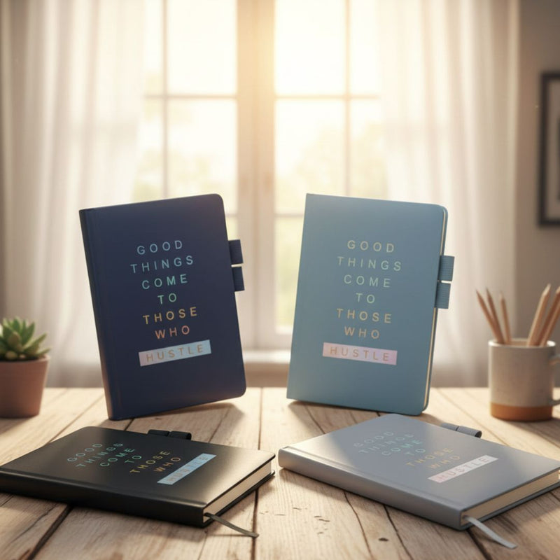 Hardbound Notebook A5 Good Things Come to Those Who Hustle l Pack of 1