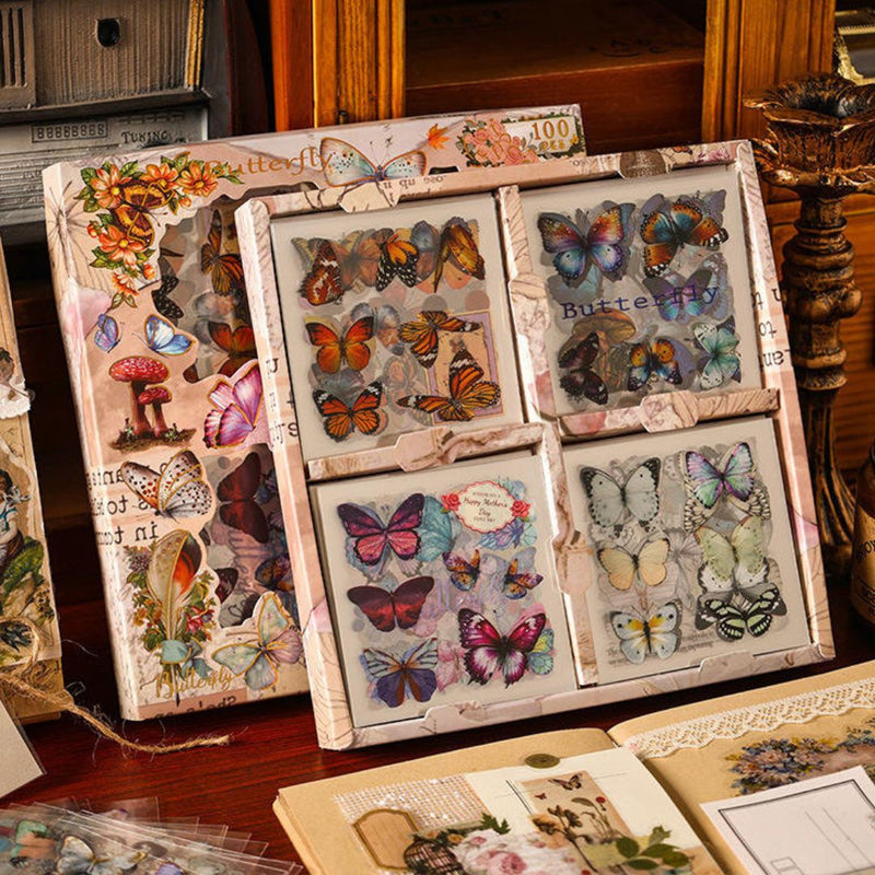 Butterfly Wings Decorative Stickers Box l Pack of 1 contains 100 sheets