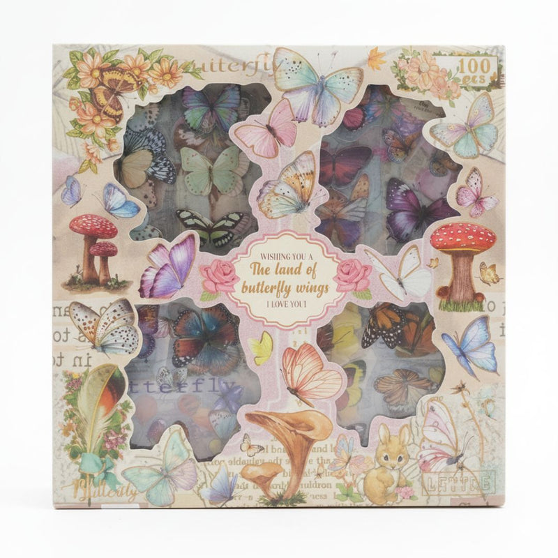 Butterfly Wings Decorative Stickers Box l Pack of 1 contains 100 sheets