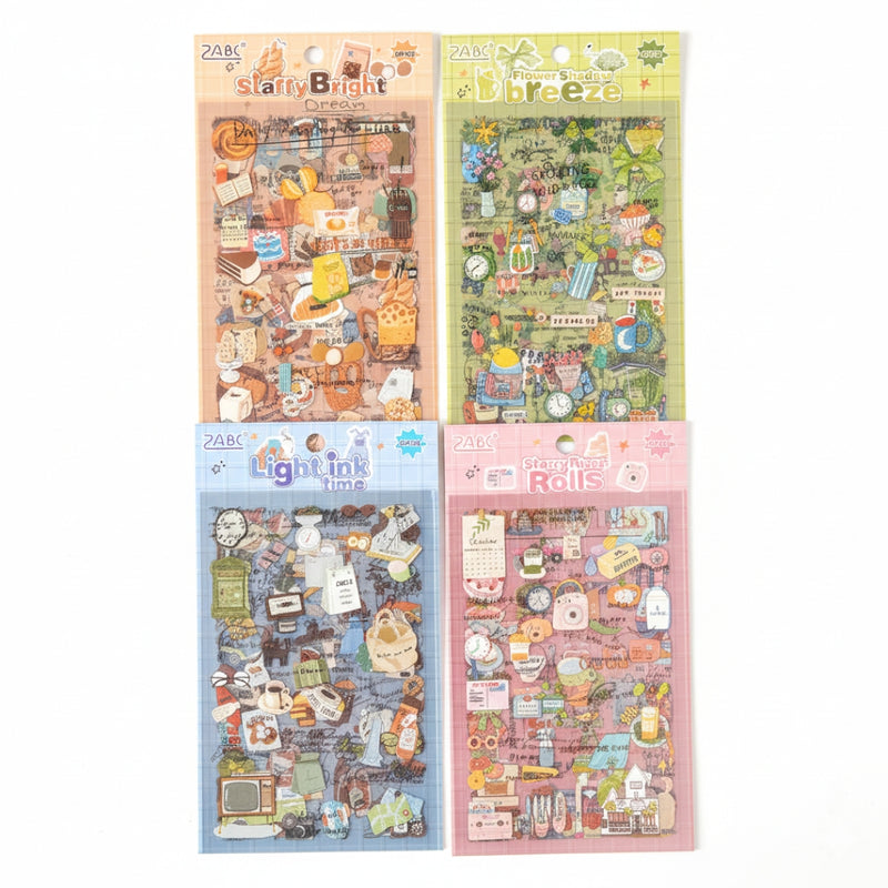 (Buy 1 Get 1 Free ) Vintage Daily Life Aesthetic Sticker for Scrapbooking & Planners l  Pack of 1 contains 6 sheets