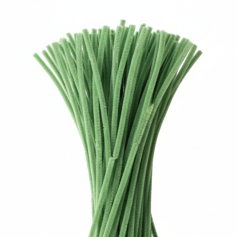 Bamboo Green Plain Pipe Cleaner for Craft and Bouquet l 100Pc (Pack of 1)
