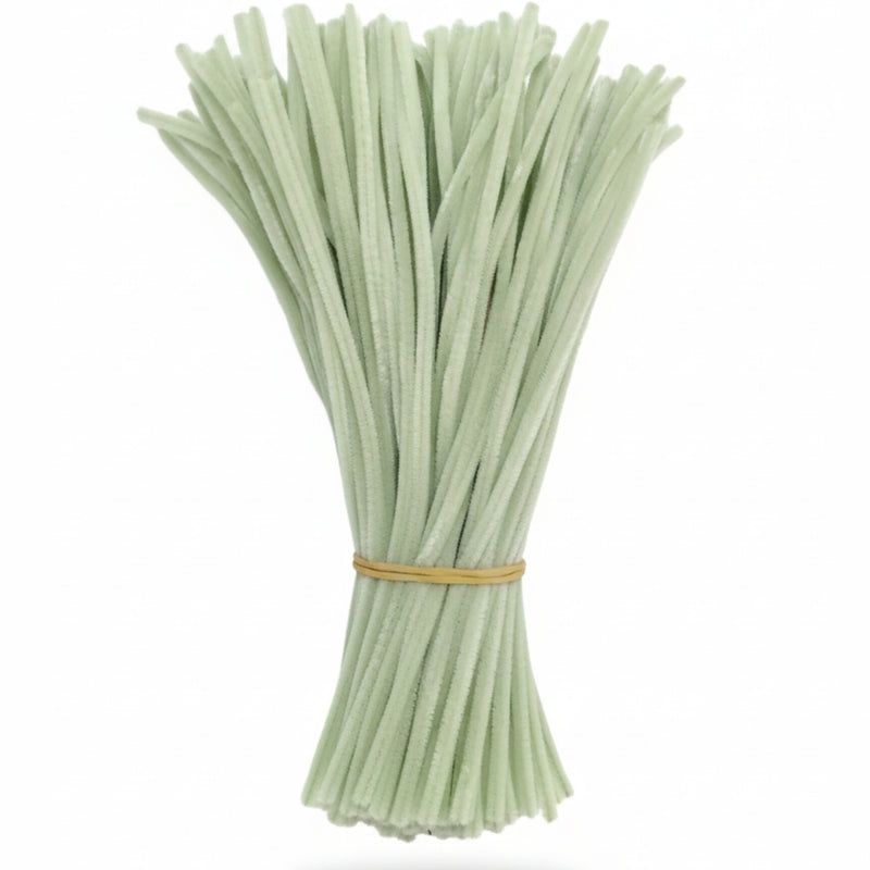 Light sage Green Plain Pipe Cleaner for Craft and Bouquet l  100Pc(Pack of 1)