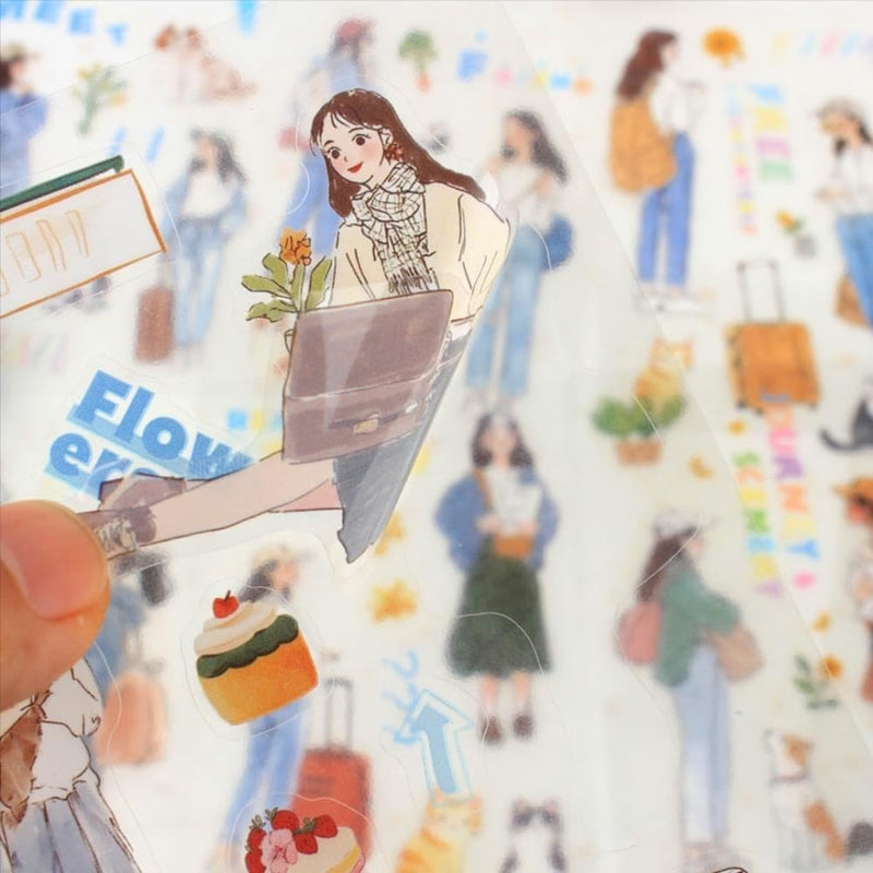 (Buy 1 get 1 Free) Vintage Retro Journaling Stickers for Seasonal Life l Pack of 1 contains  6 sheets