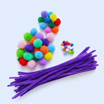DIY Craft Set Pipe Cleaners + Pom Poms (Pack of 1)