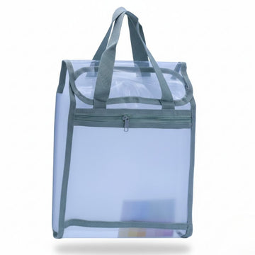 A4 Transparent Vertical File Bag with Button Lock – Durable Document Holder (Pack of 1)