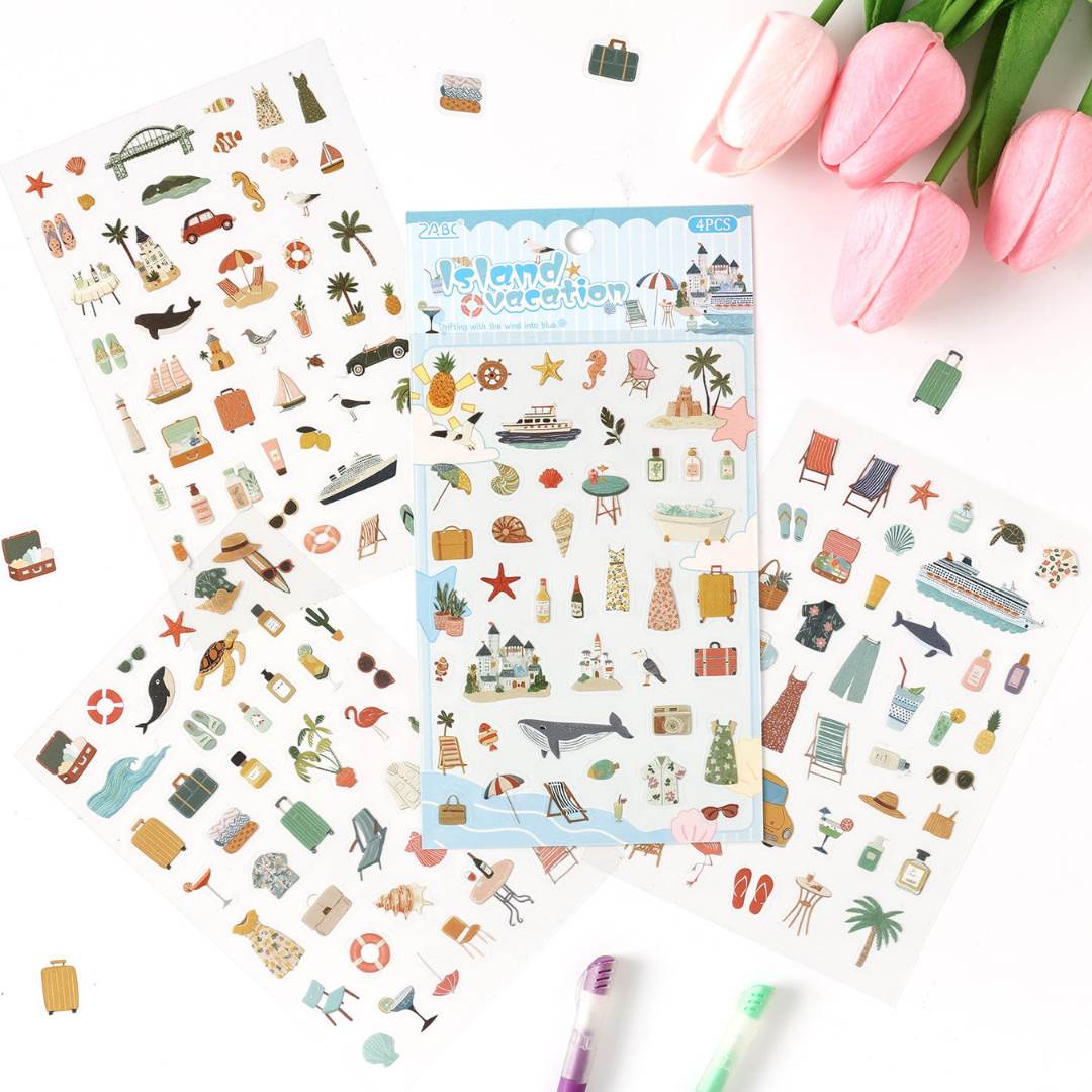 ( Buy 1 Get 1 Free ) Vintage Lifestyle Sticker l Pack of 1 contains 4 sheets