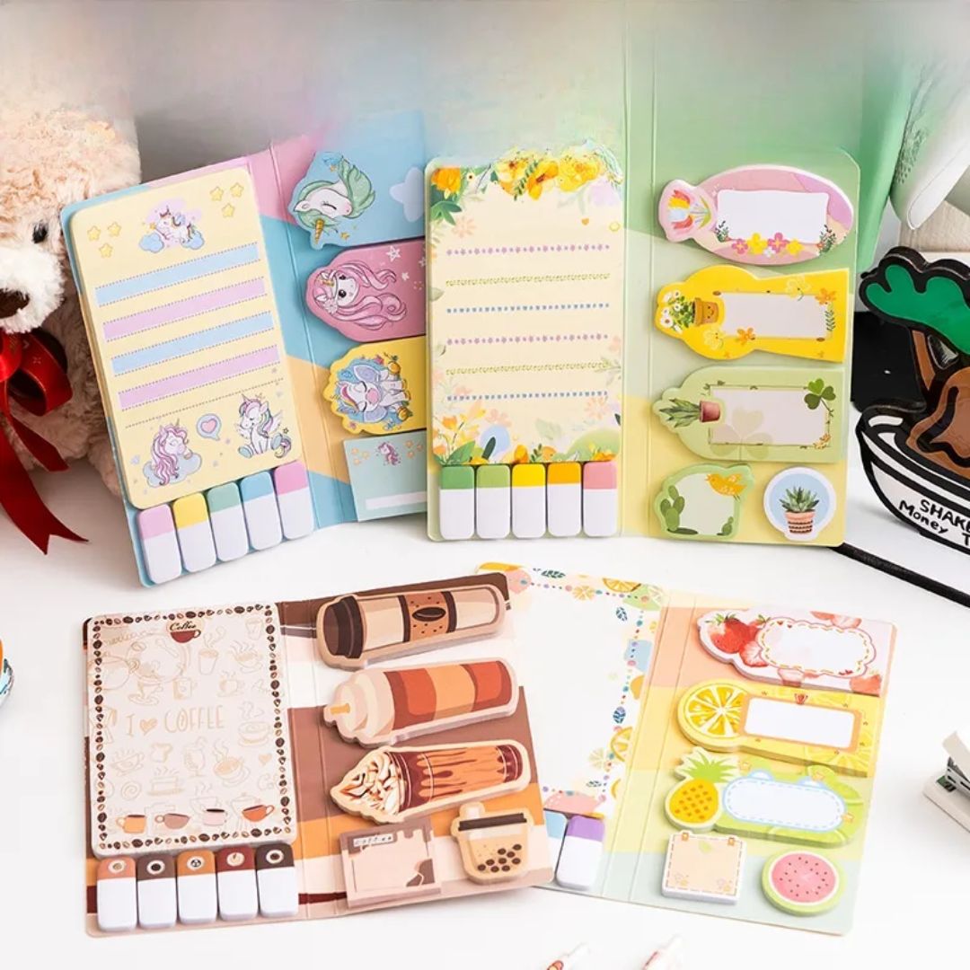 (440 pcs ) Cute Candy Sticky Note Colorful Design Memo Pad l 12 Designs l Pack of 1