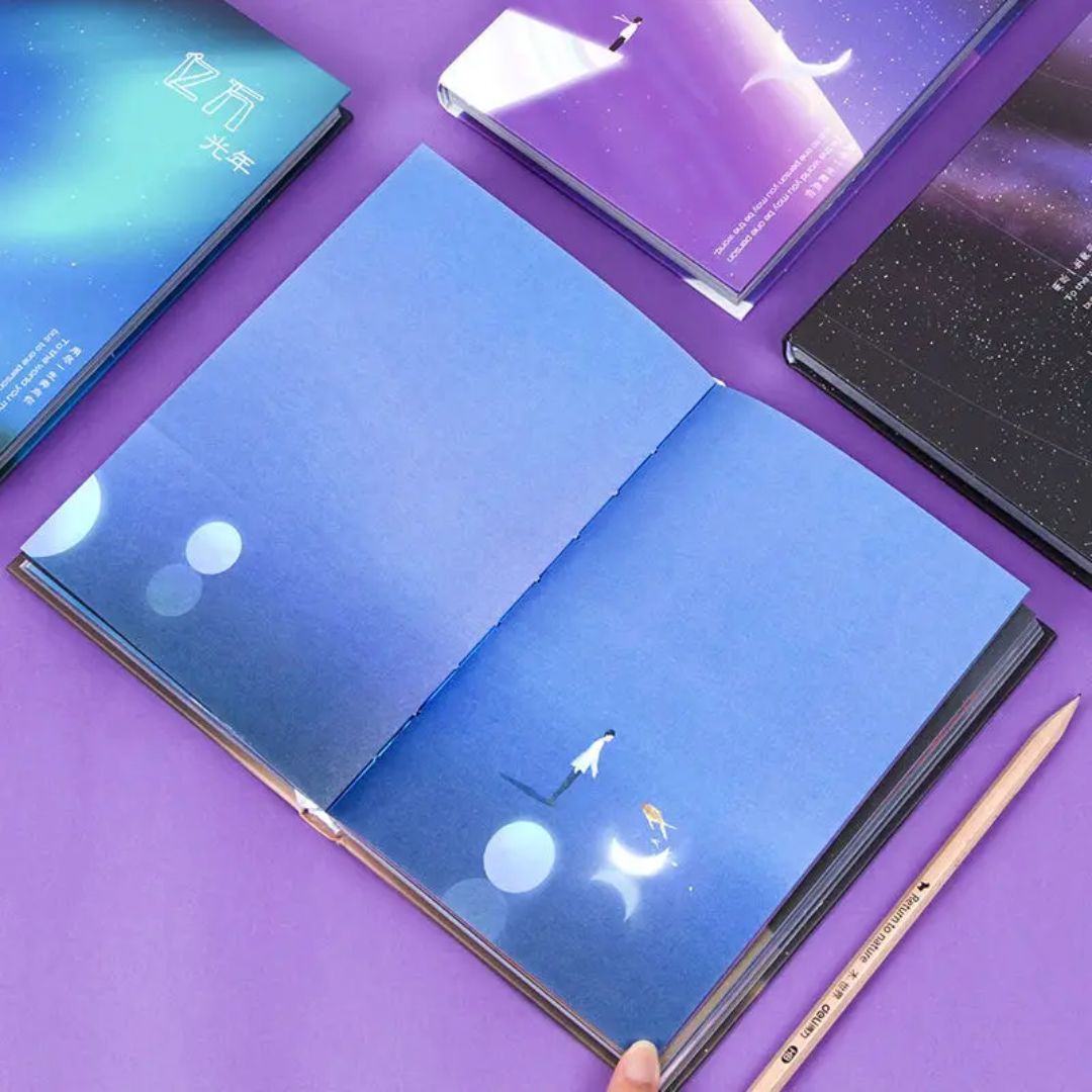 Starry Sky A5 Journal Notebook  | Glow Cover | Pack of 1 Diary
