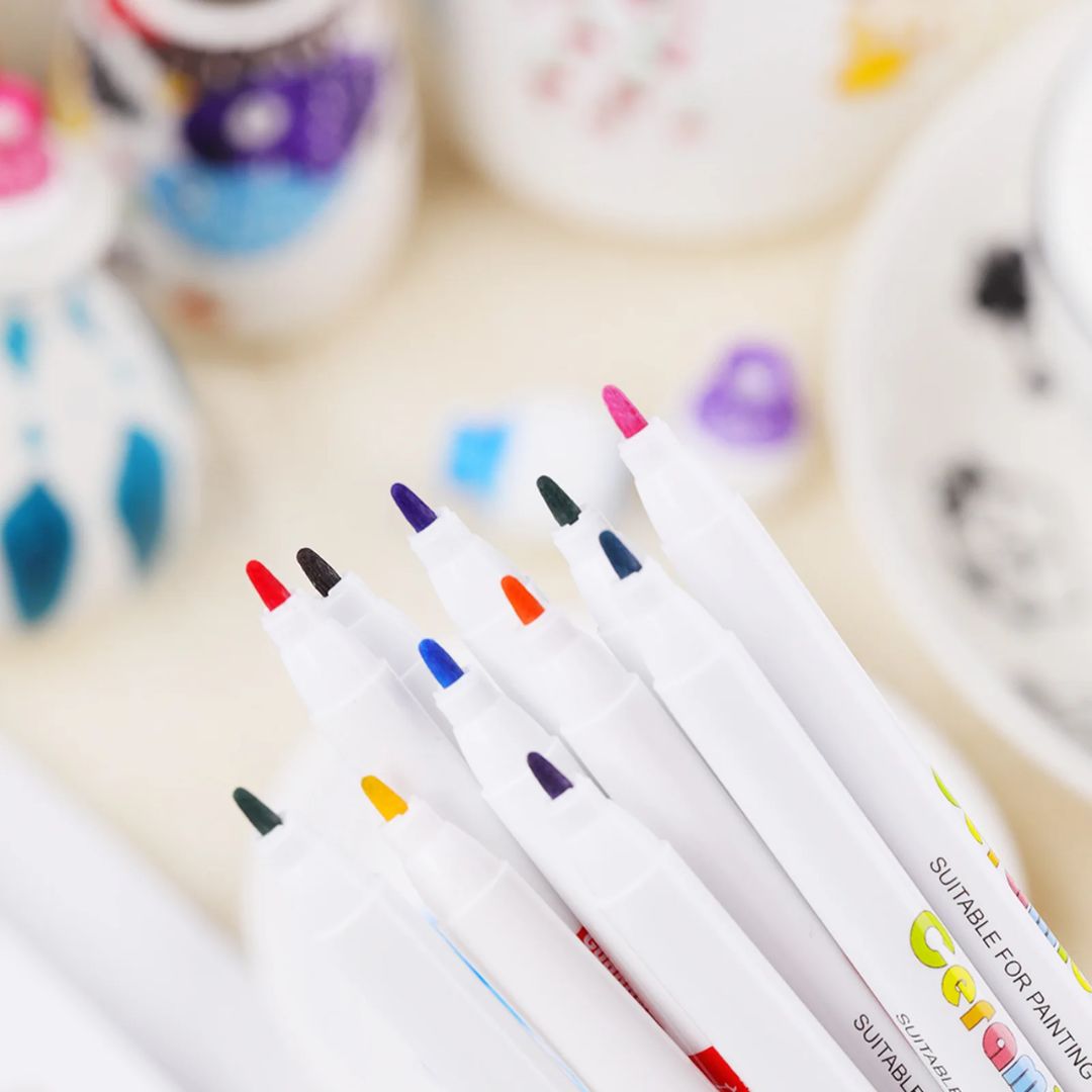 Ceramic Marker Pens l Acrylic Pens for Stones Waterproof l Set 12 Colors l Pack of 1