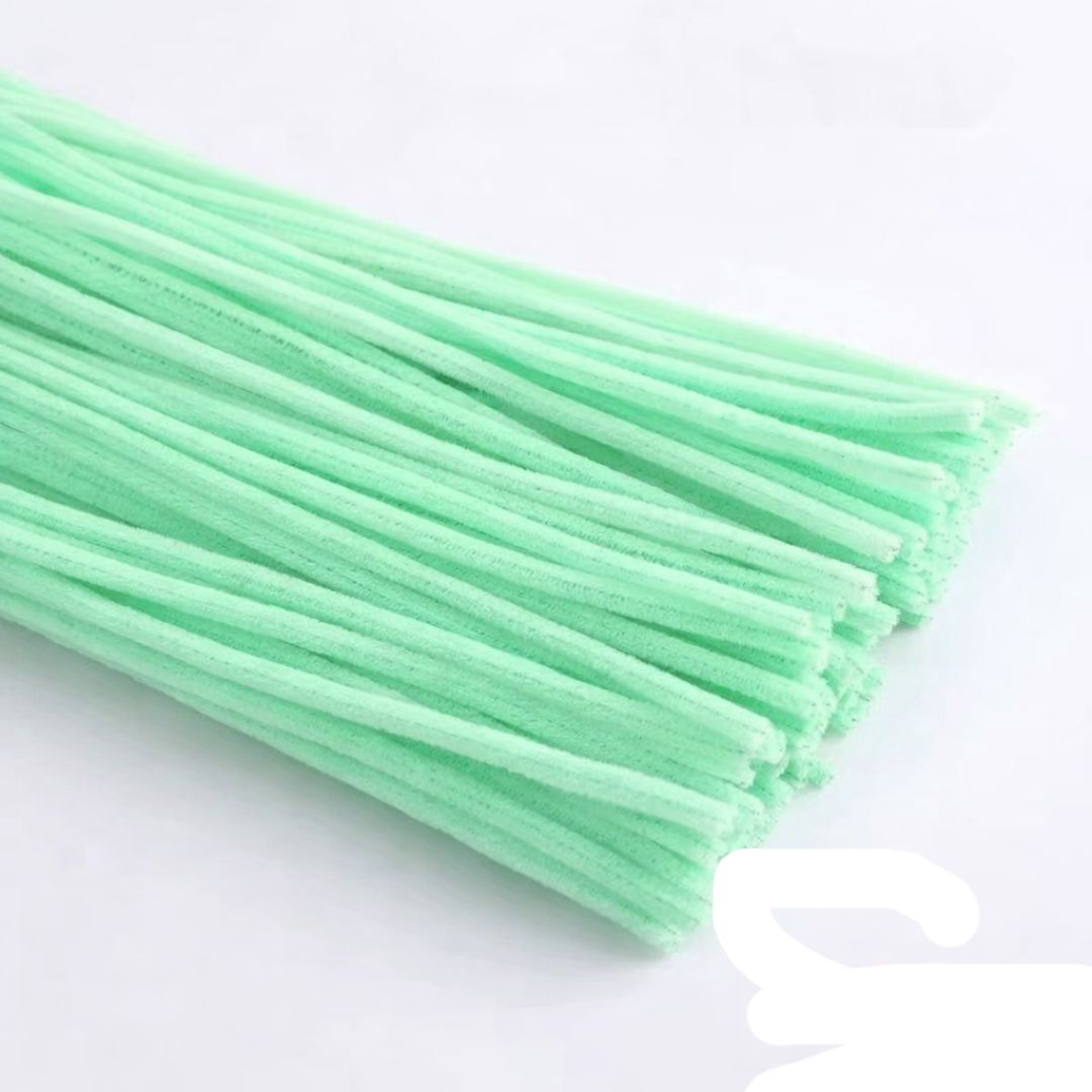 Mint Green Plain Pipe Cleaner for Craft and Bouquet l Pack of 100Pc