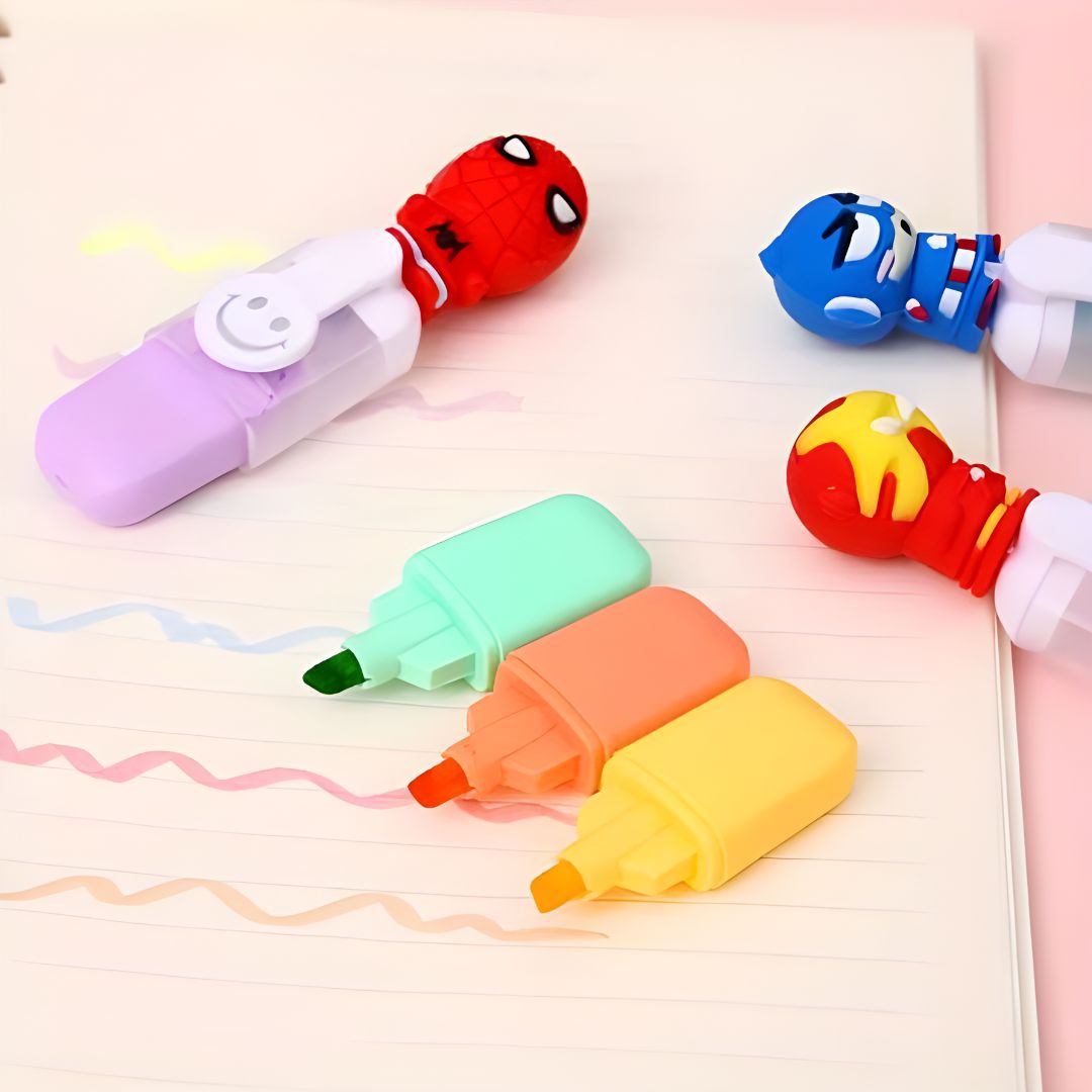(Buy 1 Get 1 Free) Pastel Superheros Color highlighter l Pack of 6 highlighter