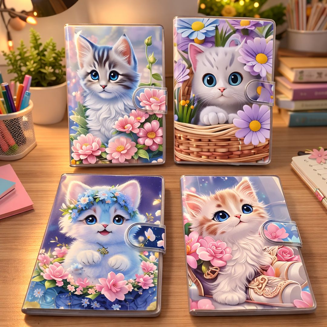 Kawaii Kitty Aesthetic A6 Diary for Journal & Notes l Ruled | Pack of 1