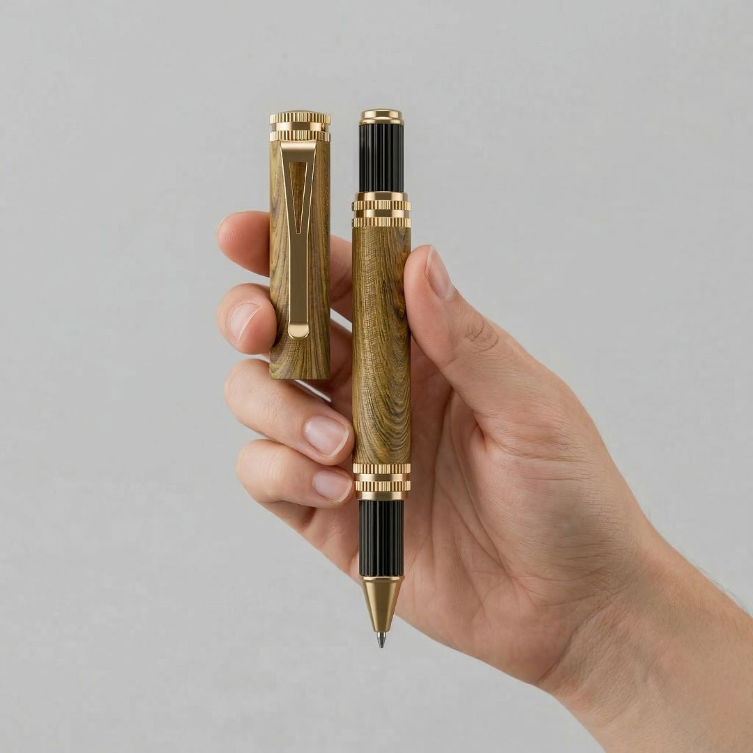 Saint Pots Fluid Roller Pen | Wooden Textured | German Ink Flow