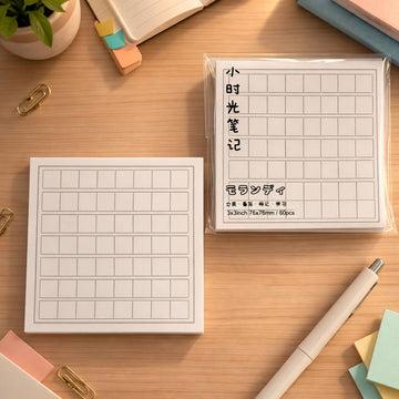 ( Buy 1 Get 1 Free ) Premium White Grid Memo Pad | Desk Note Sheets | Pack of 1 contains 60 Sheets