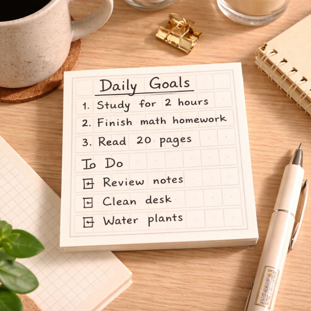 ( Buy 1 Get 1 Free ) Premium White Grid Memo Pad | Desk Note Sheets | Pack of 1 contains 60 Sheets