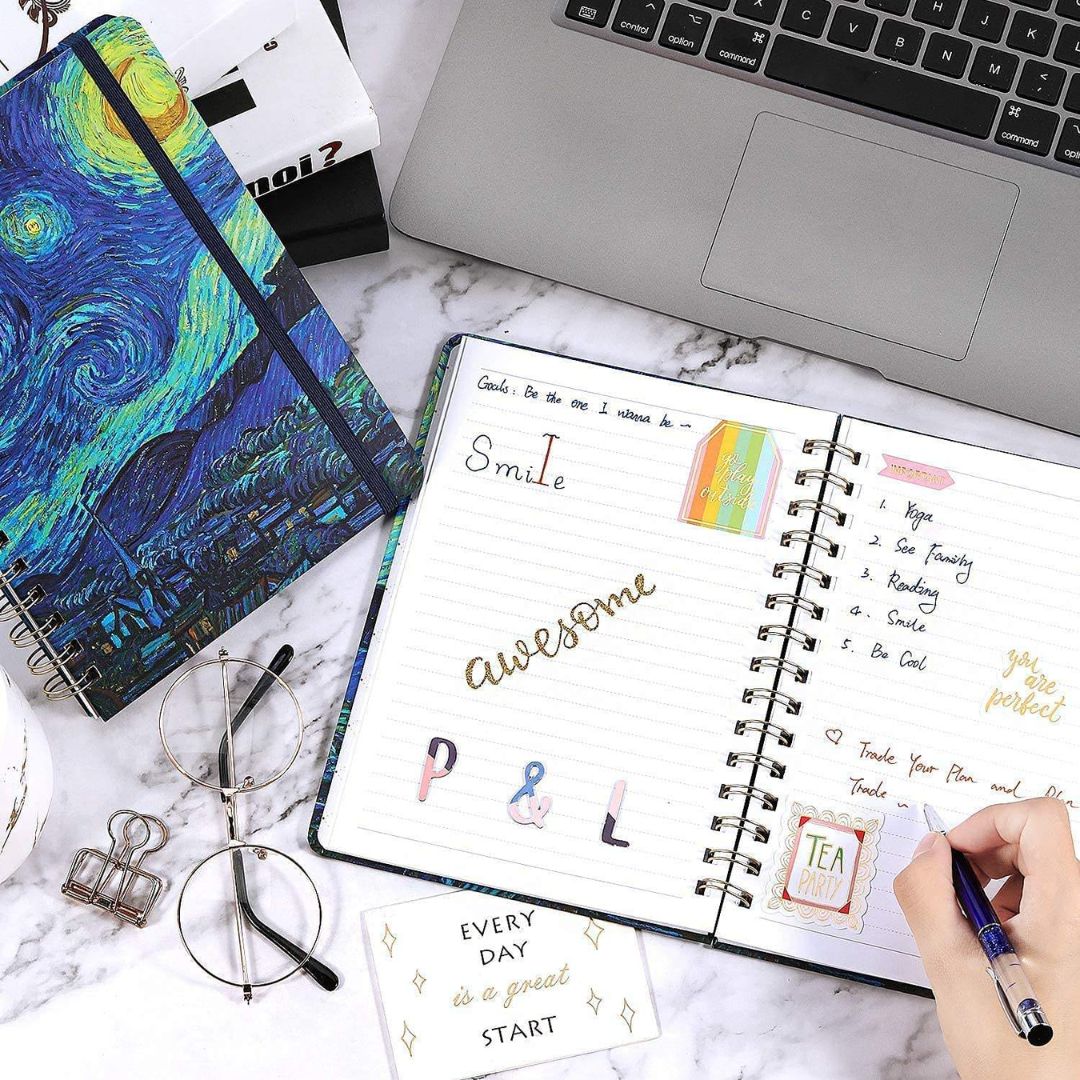 Van Gogh Starry Night Aesthetic A5 Spiral Ruled Notebook | Pack of 1