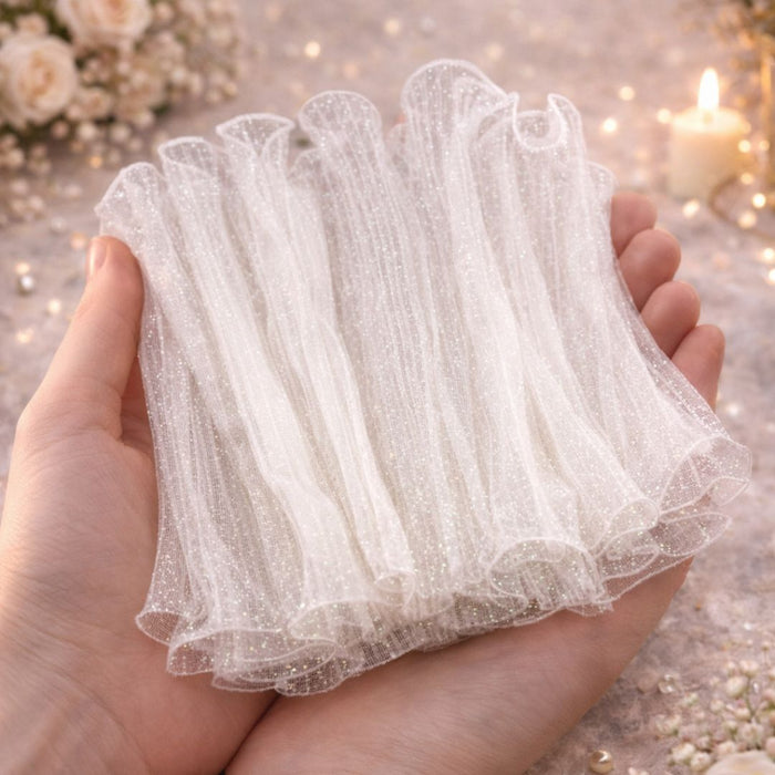 Premium WHITE Wrapping Paper Net Wrinkled with Snow 64 cm long  | Gift Wrappers | Premium 2026 Edition
