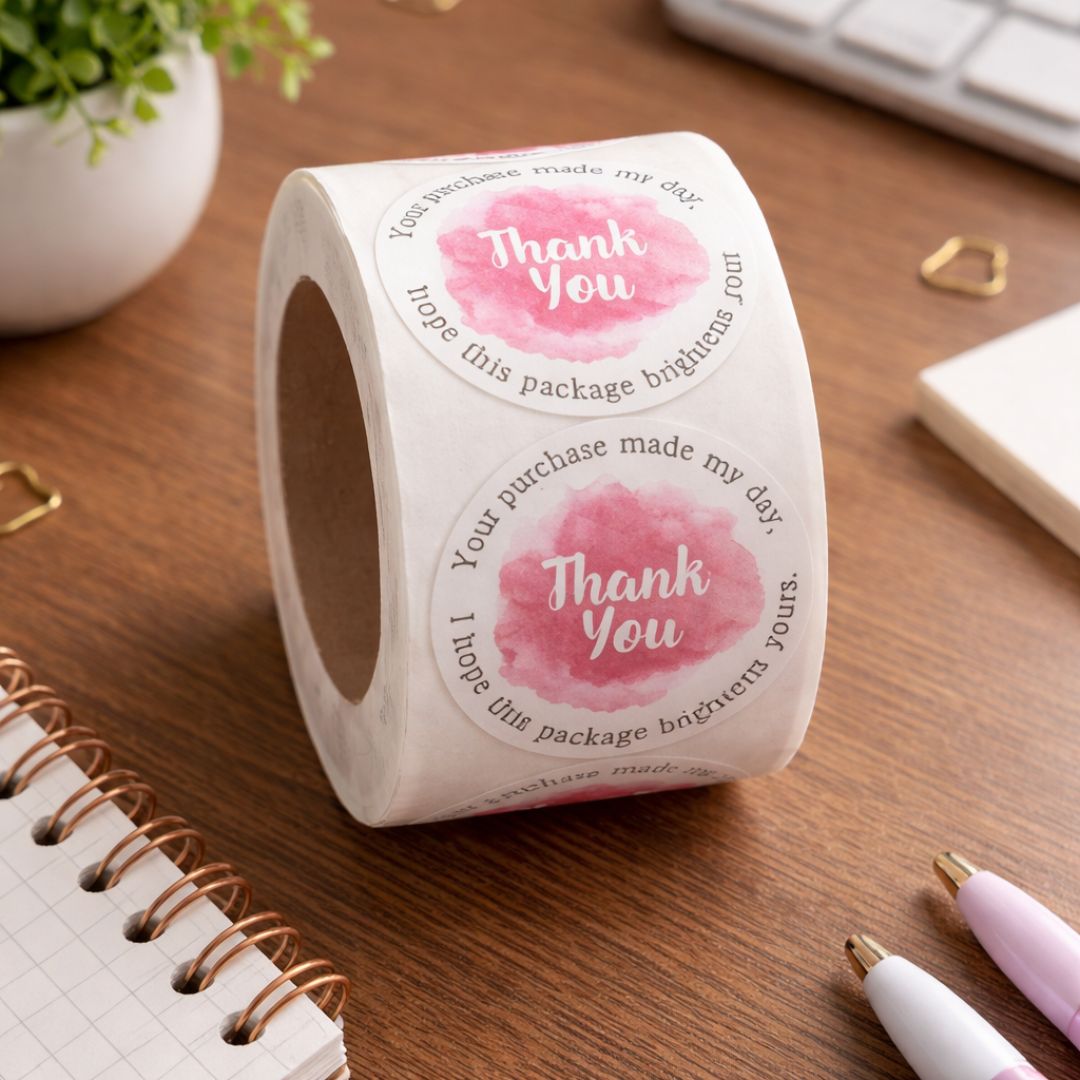 (JUMBO ROLL) Thank you labels for your small business (500 Labels) 1inch