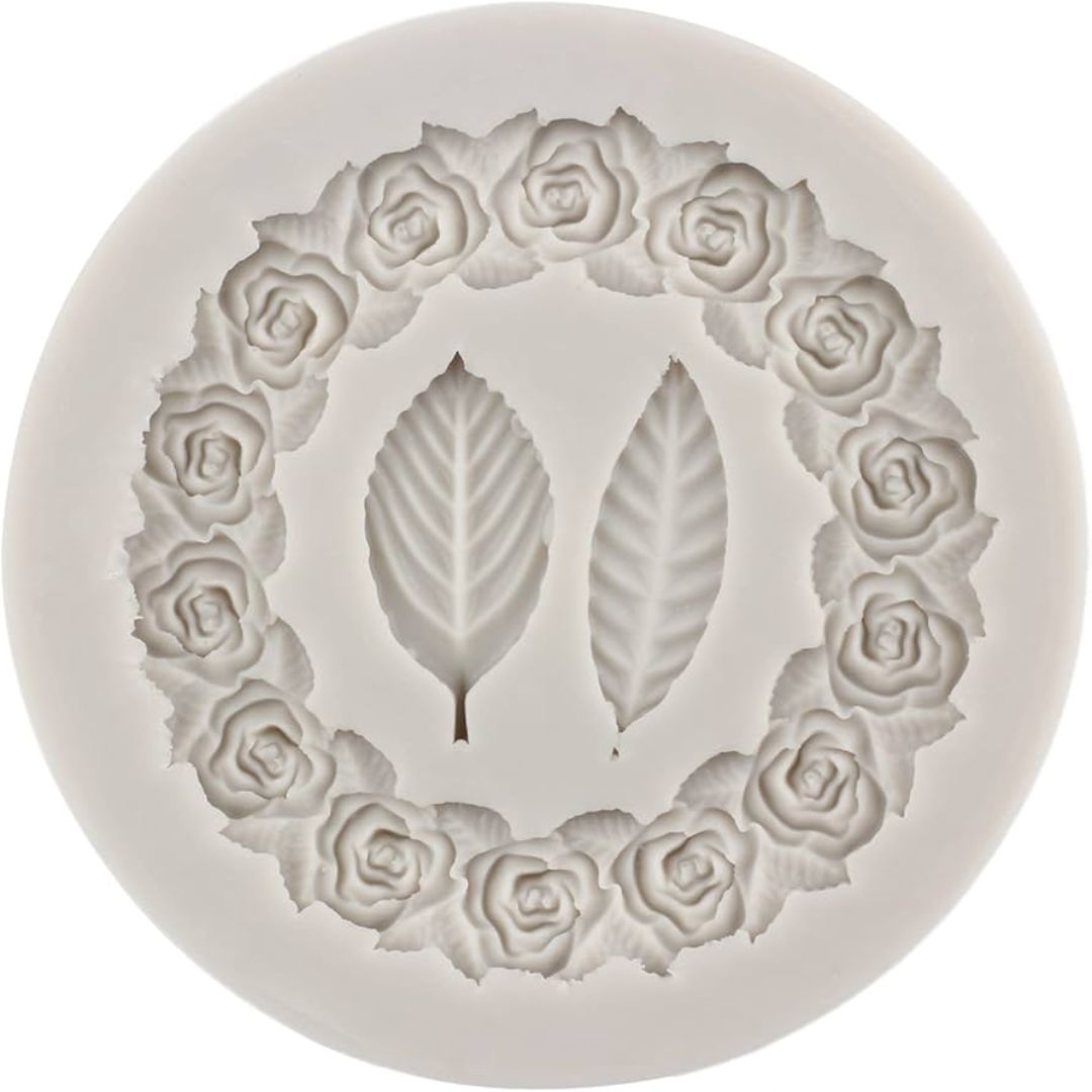 Rose & Leaf Silicone Candel Mould | Pack Of 1