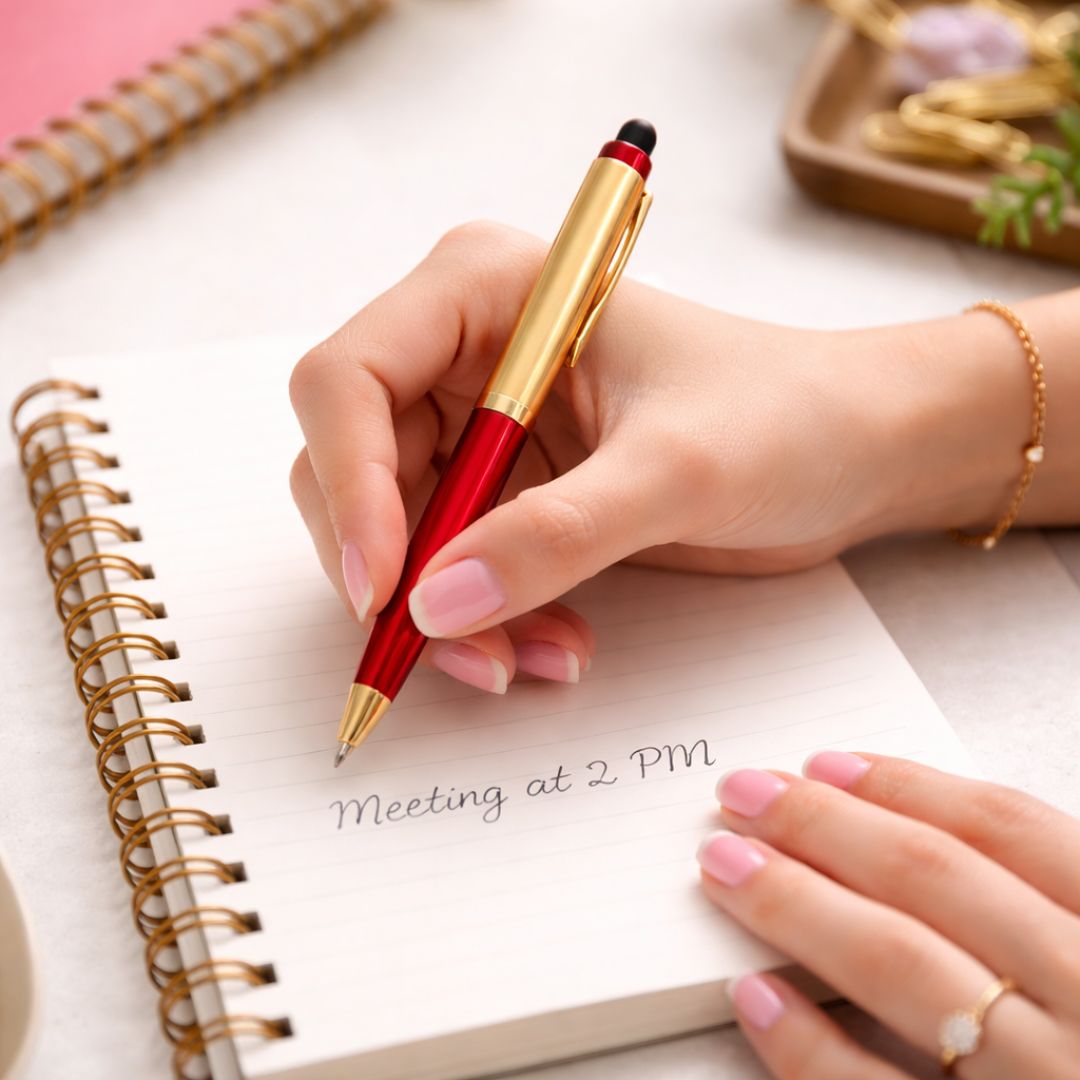 Metallic Gold Dual Tone Mini Ball Pen with Gold Clip | Pack Of 1