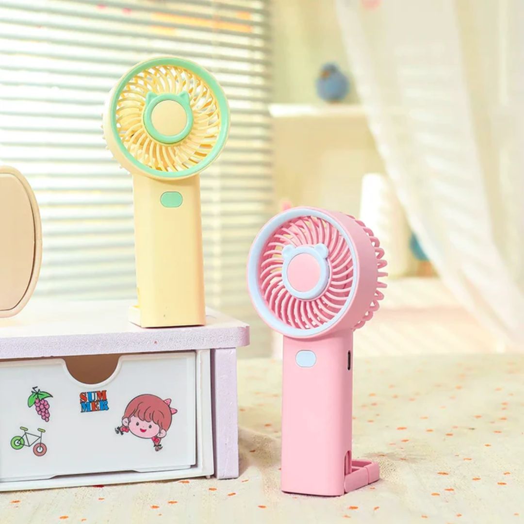 Pastel Mini Portable Handheld Fan with Phone Stand | Pack Of 1