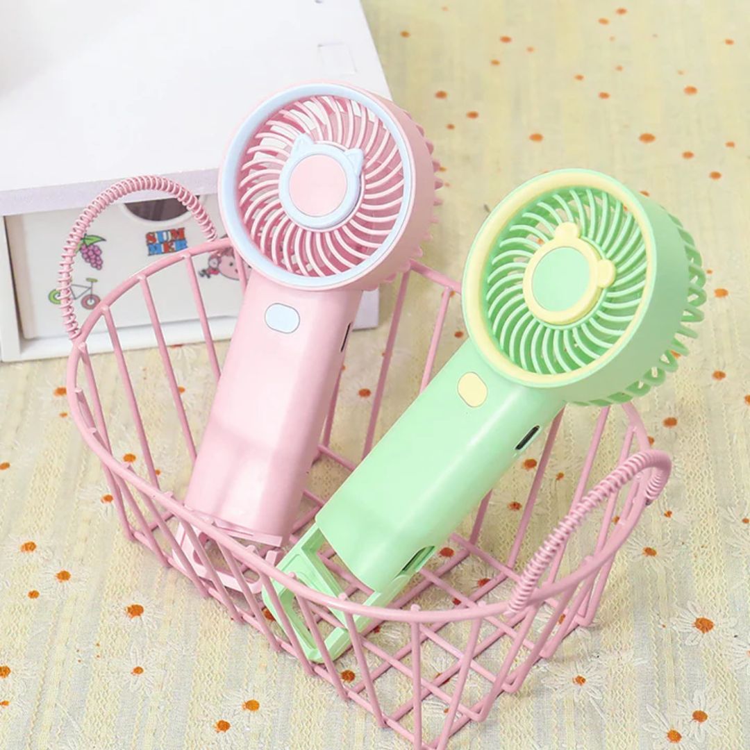Pastel Mini Portable Handheld Fan with Phone Stand | Pack Of 1