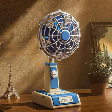 Mini Retro Table Portable Fan | Aesthetic Desk Fan for Study & Workspace | Pack of 1