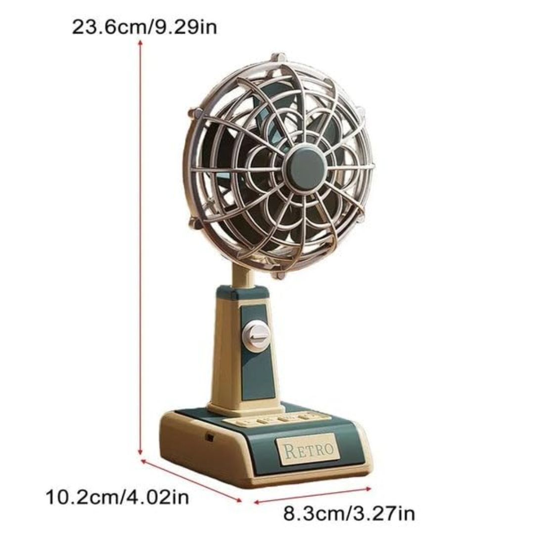 Mini Retro Table Portable Fan | Aesthetic Desk Fan for Study & Workspace | Pack of 1