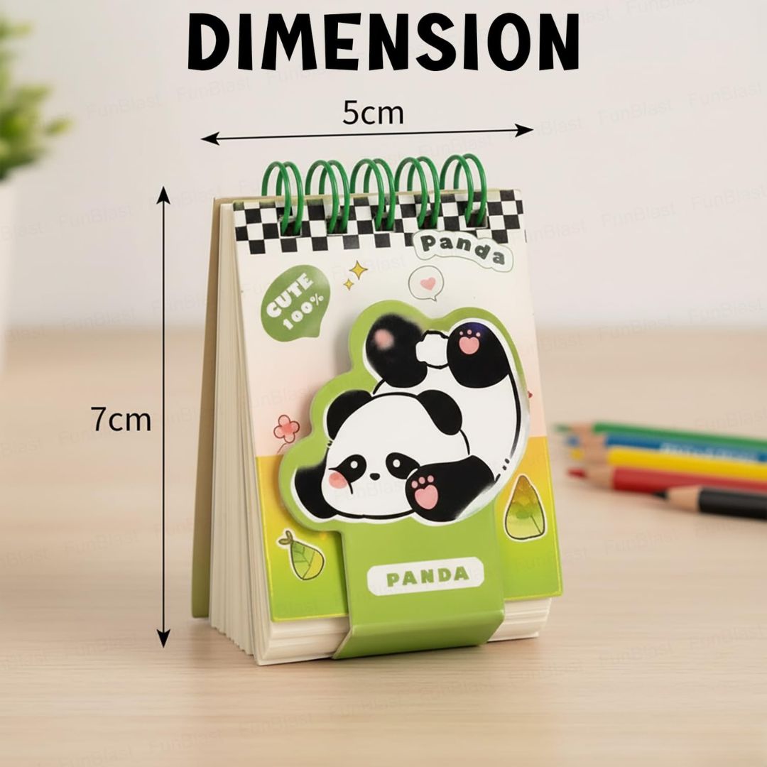 (Buy 1 Get 1 Free ) Cute Panda Mini Ruled Diary l  Kawaii Pocket Diary | Pack of 1 diary